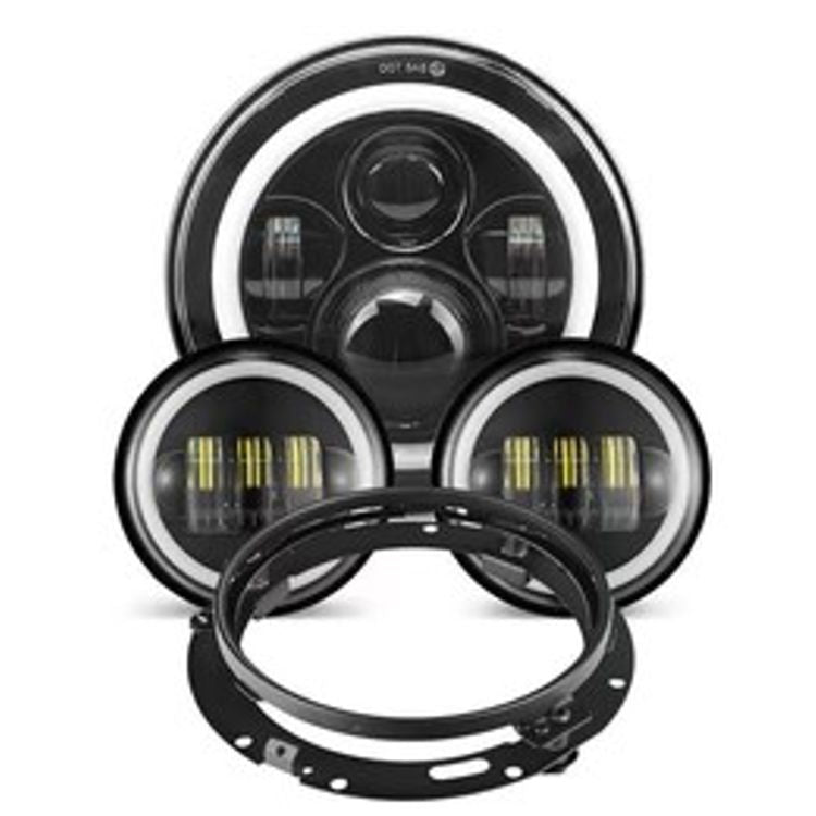
                  
                    7' in. LED Halo Headlights with Turn Signals Plus 4.5 in. LED Halo Fog Lights with Bracket
                  
                