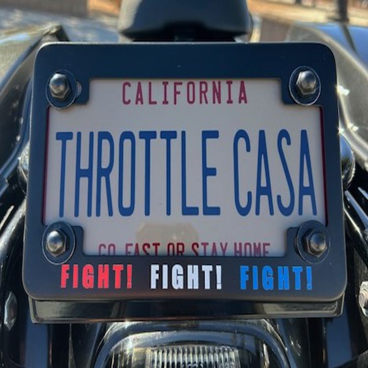 RWB Fight! Fight! Fight! Letter on Satin Black License Frame with 'Hog ...