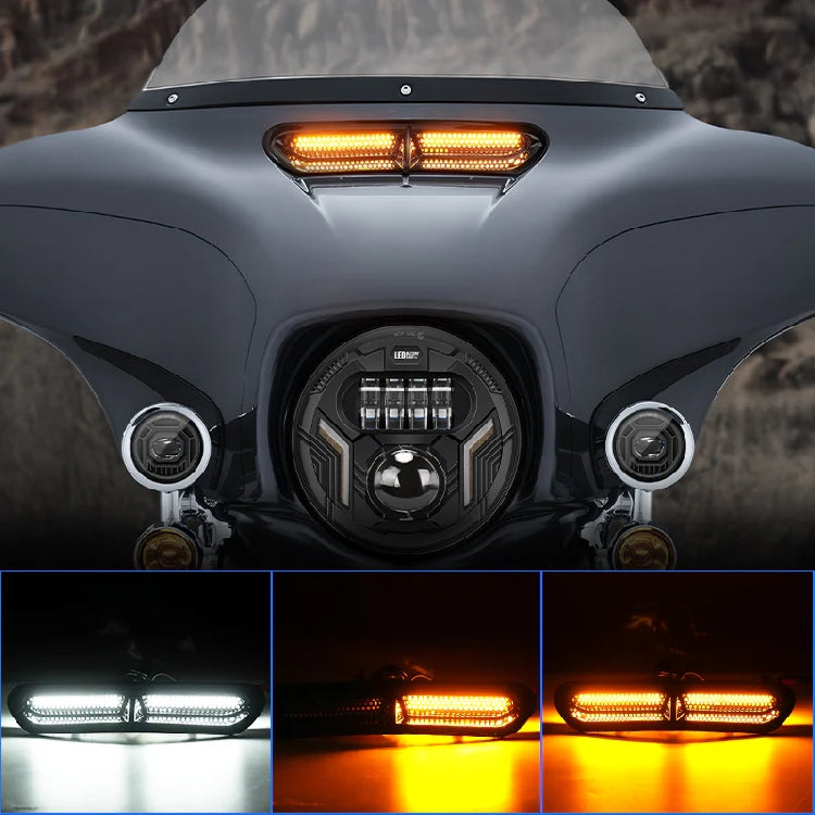 LED Fairing Vent Insert Lights w/ DRL & Sequential Turn Signals for Harley-Davidson Street Glide