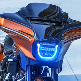 Blue 'Breathing' Light.  7-in. LED Headlight for 2023-24 Harley Davidson Street Glide