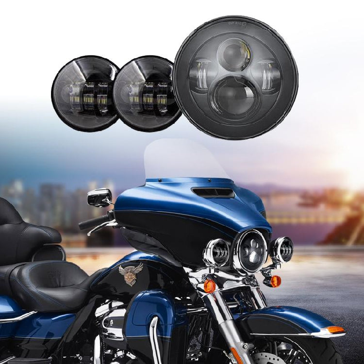 7' in. LED Halo Headlights with Turn Signals Plus 4.5 in. LED Halo Fog Lights with Bracket
