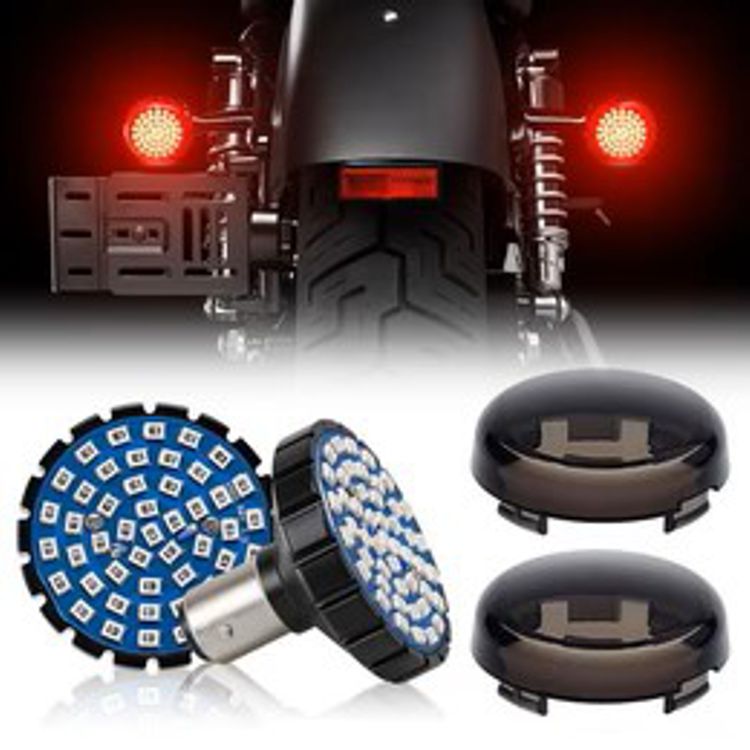 2'' Front LED Turn Signal & Running Light with 1157 Base + Rear  LED Brake Light with 1156 Base + Bracket Combo